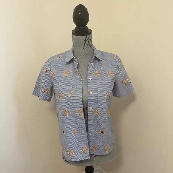 Madewell Embroidered Striped Star Shirt, XS - Picture 7 of 10